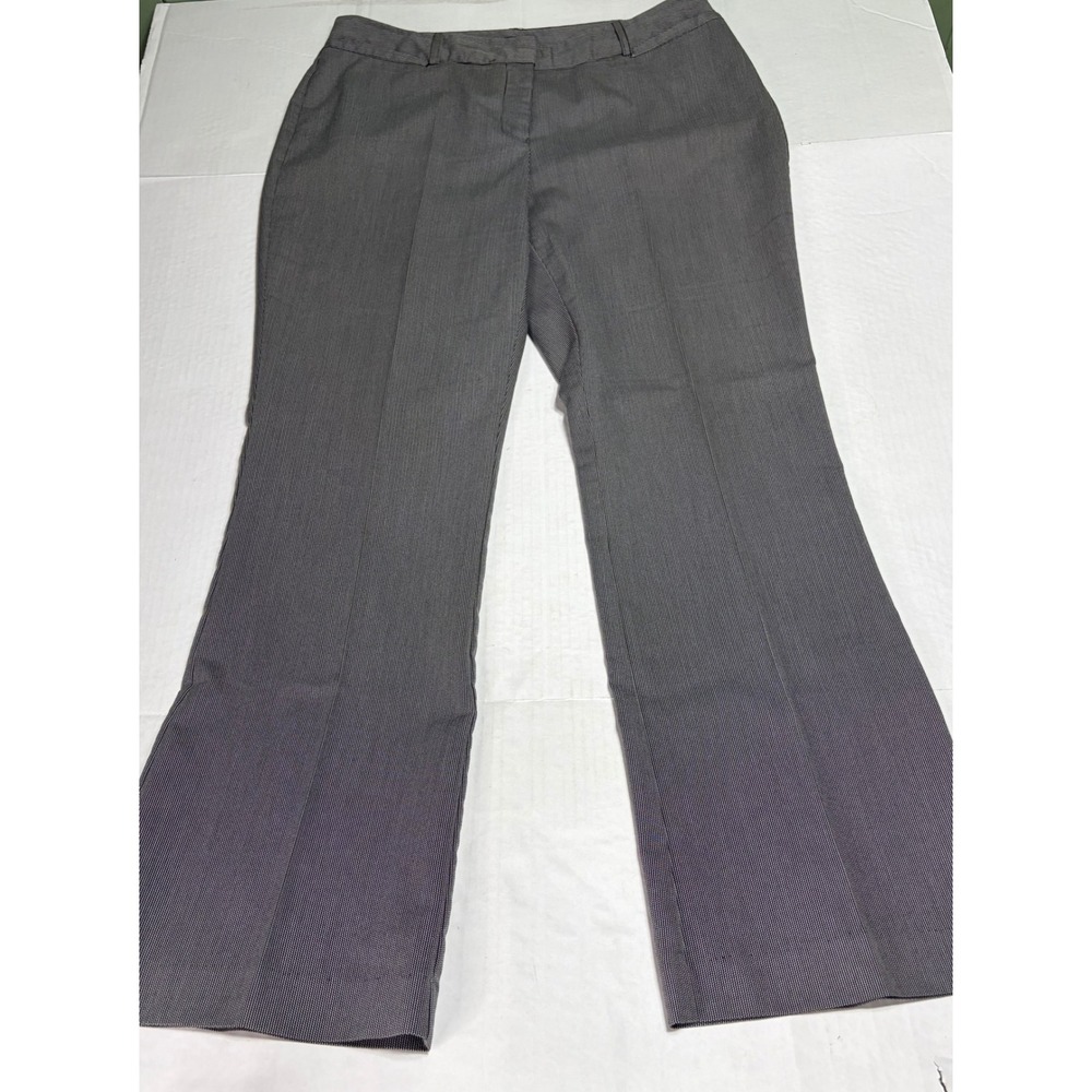 Worthington Curvy Fit Gray Micro Herringbone Dress Pants Womens 12 Professional